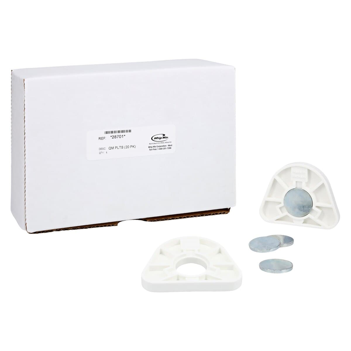 Whip Mix QuickMount Magnetic Mounting Plates, White with Metal Disks, 20/Pkg, 28701 thumbnail 2