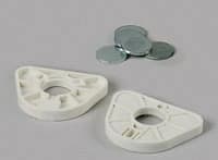 Whip Mix QuickMount Magnetic Mounting Plates, White with Metal Disks, 20/Pkg, 28701 - White QuickMount Plates with Metal Disks Pack of 20 - Image 1