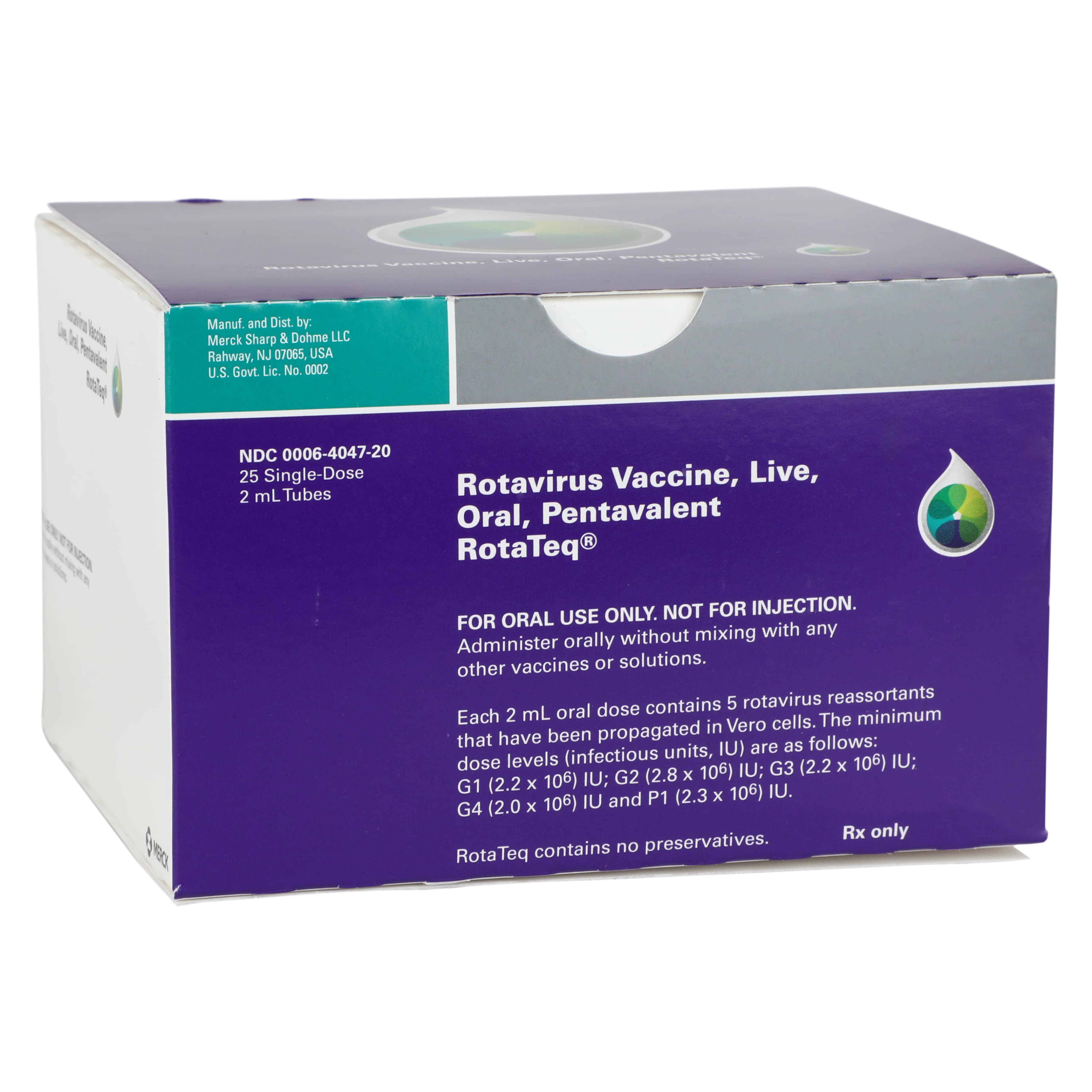 RotaTeq Rotavirus Vaccine, Oral Solution, 2 mL Tube, 25/Package - Rotateq Ped Rotavirus Oral - Image 1