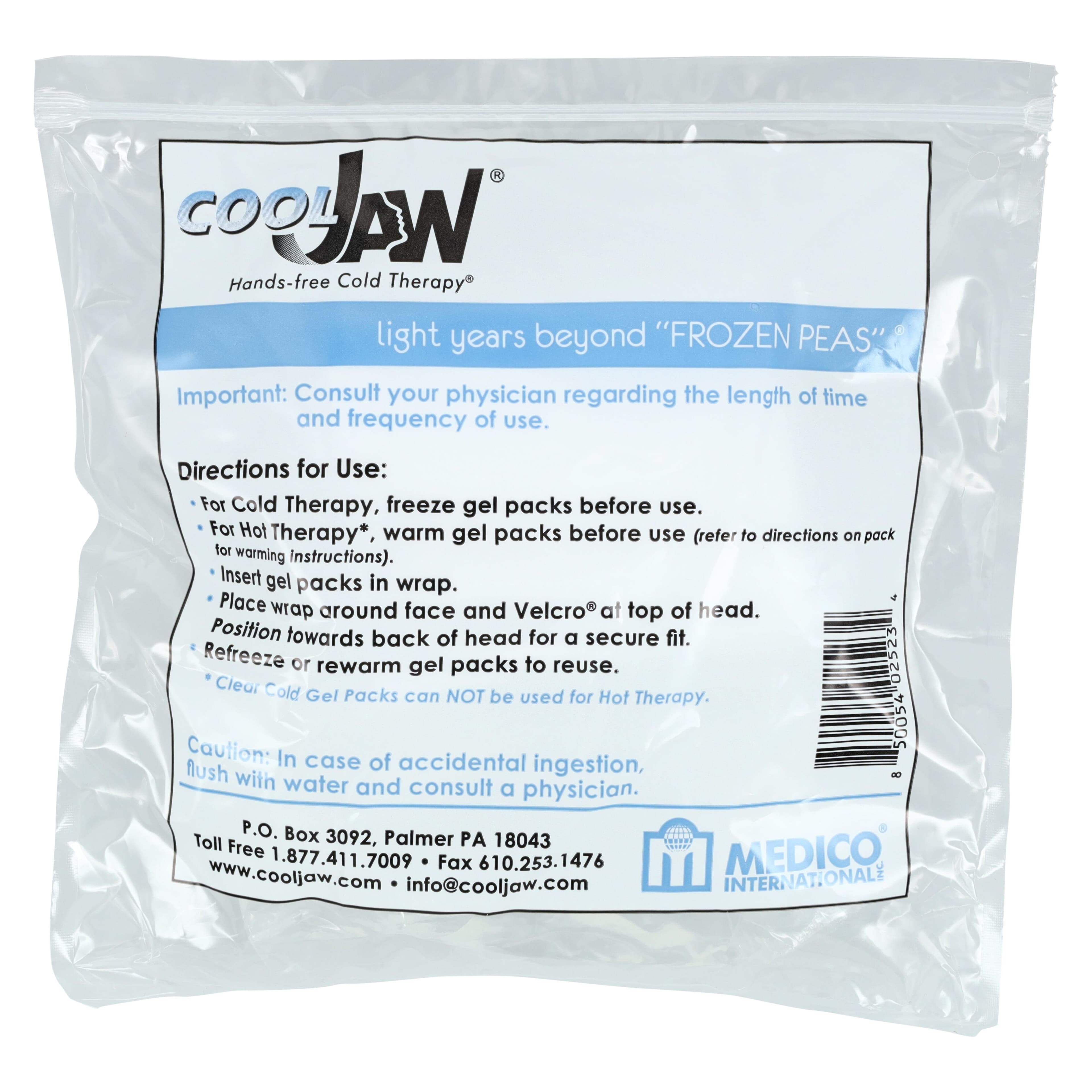 Cool Jaw® T-800C White Soft Stretch Jaw Wrap with Chin Cup and 2 Clear Cold Gel Packs, Case of 24 thumbnail 3