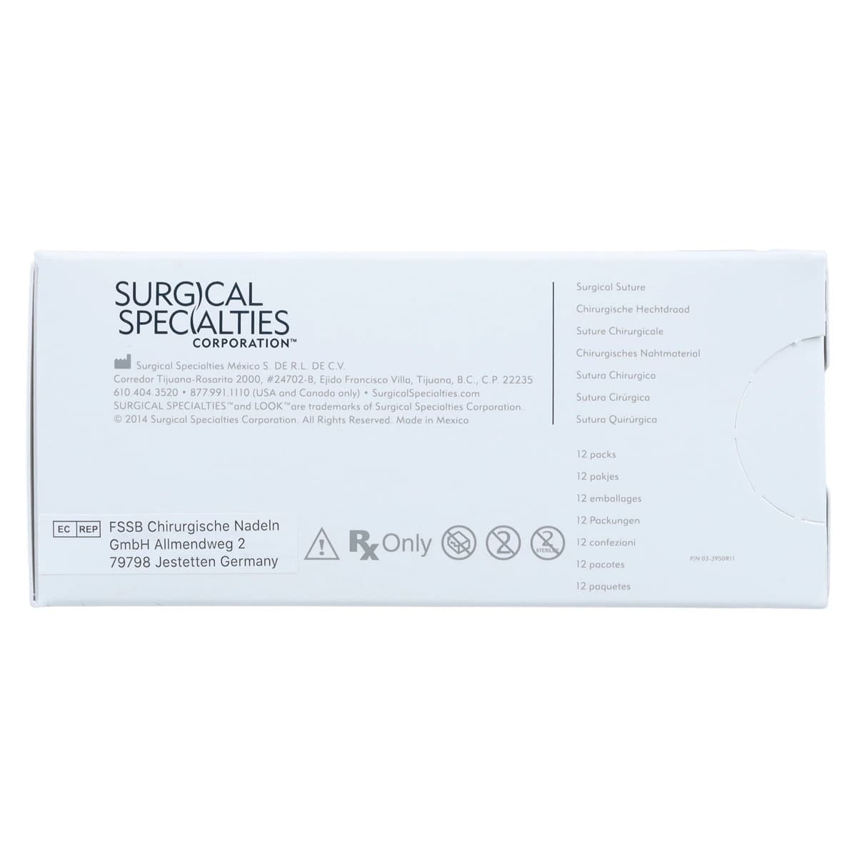 LOOK Suture Nylon Black Monofilament 5-0, 10" (25cm), C-17 Reverse Cutting 3/8 Circle Needle 12mm, 12/Box, 913B thumbnail 4