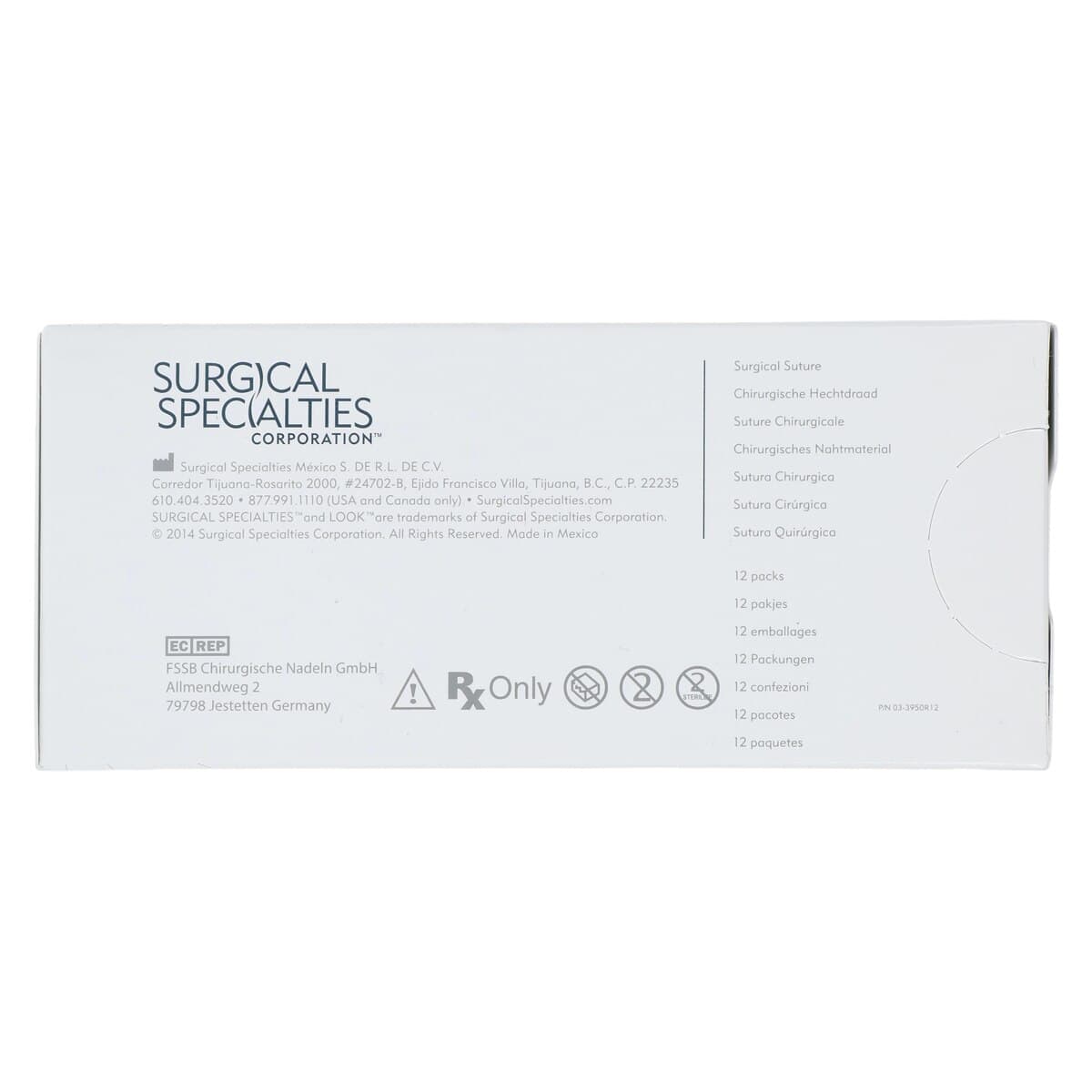 Look Nylon Black Monofilament Suture, 6-0, 18" (45 cm), C3 Precision Reverse Cutting 3/8 Circle 13mm Needle, 12/Box, 1282B thumbnail 4