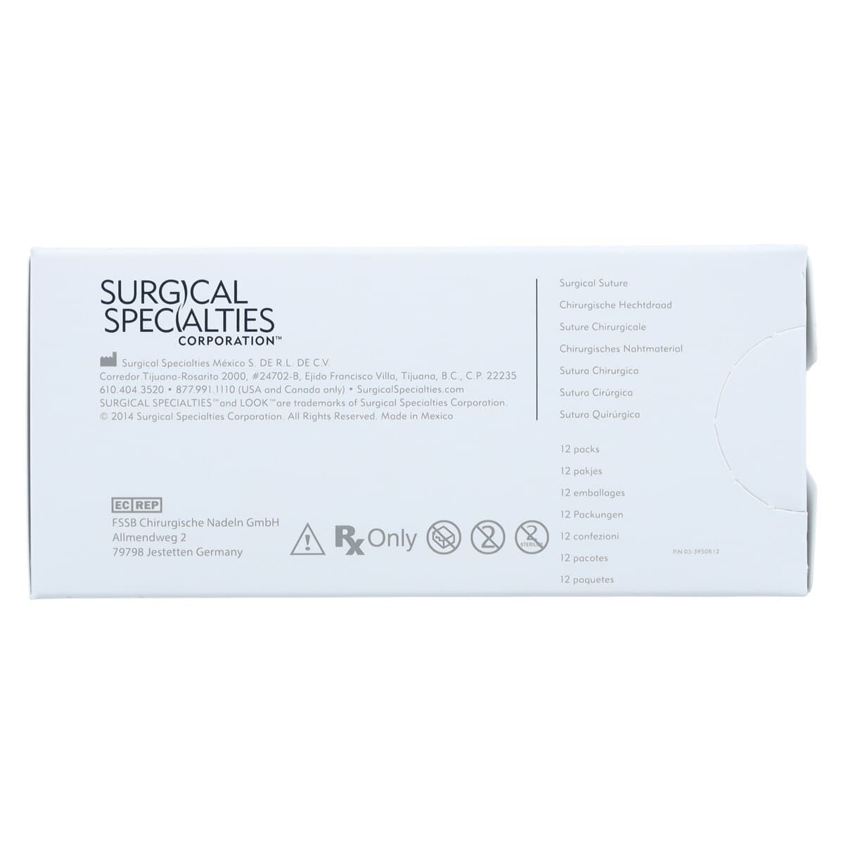LOOK™ Sharpoint™ Nylon Monofilament Suture, 3-0, Black, 18" (45 cm), C-6 Reverse Cutting 3/8 Circle Needle, 12/Bx, 928B thumbnail 4
