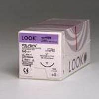 Look PolySyn PGA Absorbable Braided Suture, Undyed, 4-0, 10 in (25 cm), C-17 Reverse Cutting 12 mm 3/8 Circle Needle, 12/Box, 386B thumbnail 2