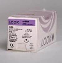 LOOK™ PolySyn™ Absorbable Braided Suture, 5-0 PGA, Undyed, C-17 Reverse Cutting 3/8 Circle Needle, 10" (25cm), 12/Box, 385B thumbnail 2