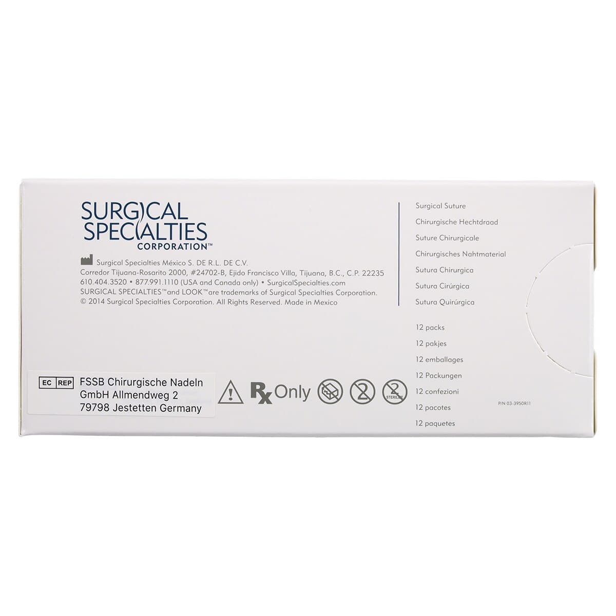 Look Chromic Gut Absorbable Surgical Suture, 5-0, 18"/45 cm, C17 Reverse Cutting Needle, 3/8 Circle, 12 mm, Undyed, 12/Pk, 563B thumbnail 4
