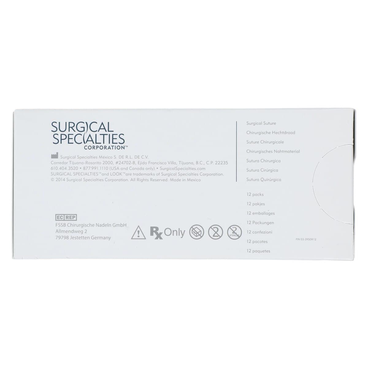 Look 922B Nylon Suture, 4-0, Black Monofilament, 18" (45 cm), C-6 Reverse Cutting Needle (3/8 Circle, 19mm), 12/Box thumbnail 4