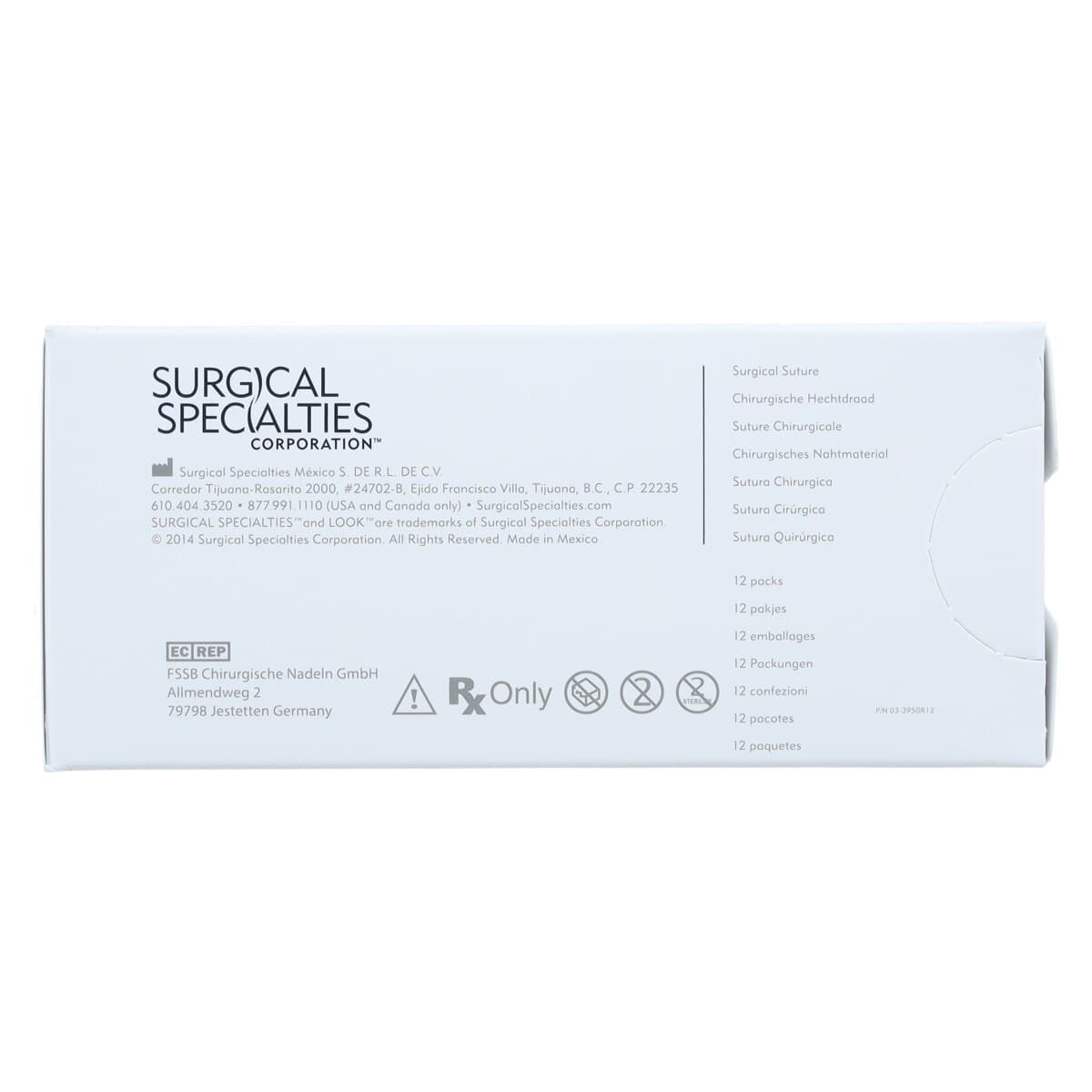 Look Chromic Gut Absorbable Suture, 4-0, 14"/35 cm, T4 Taper Point Needle, 1/2 Circle, 22mm, 12/Pk, 589B thumbnail 4