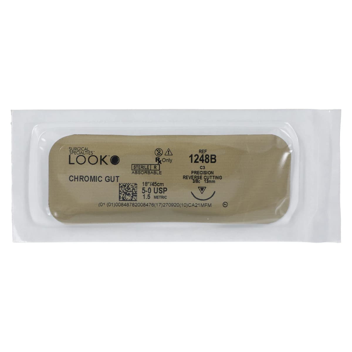 Chromic Gut Suture with C3 Needle (PRC), 3/8 Circle, 18"/45 cm, # 5-0, 12/Pk, 1248B thumbnail 3