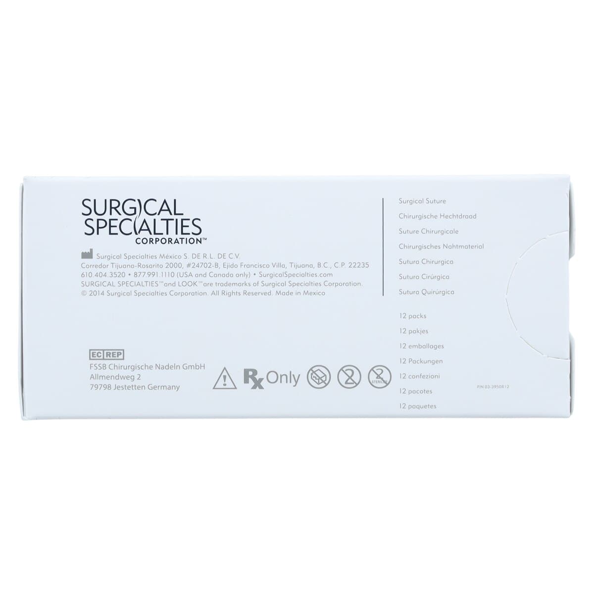 Look 925B Nylon Suture, 3-0 Black Monofilament, 18" (45 cm), C-7 Reverse Cutting Needle (24 mm, 3/8 Circle), 12/Bx thumbnail 4