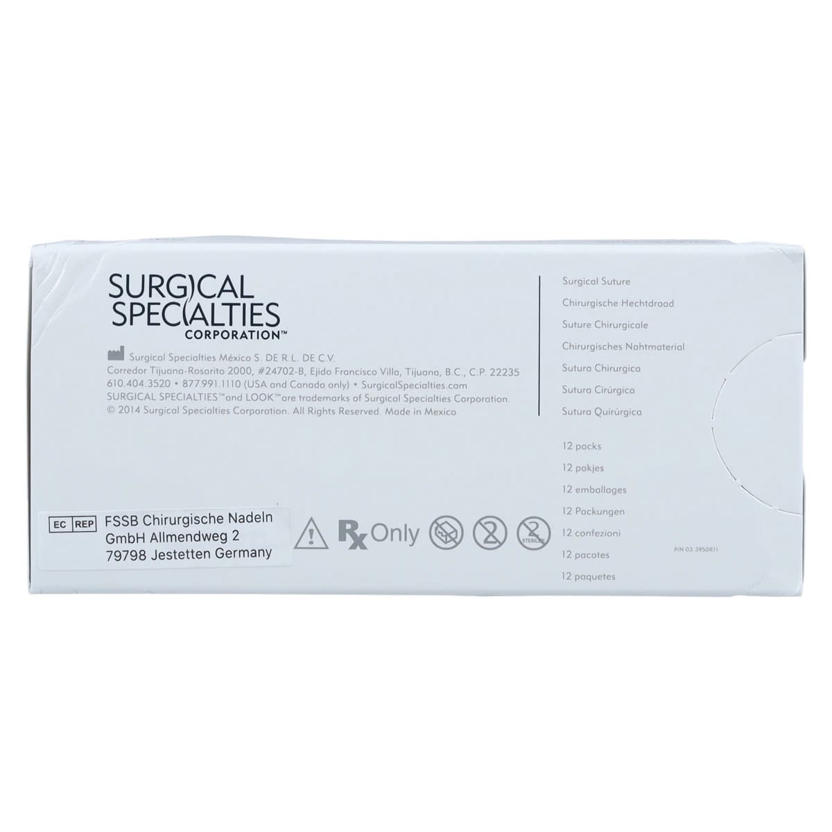 LOOK™ PolySyn™ Absorbable Suture, 3-0 PGA Braided, Undyed, PC-31 Precision Reverse Cutting 3/8 Circle Needle, 18", 12/Box, 497B thumbnail 4