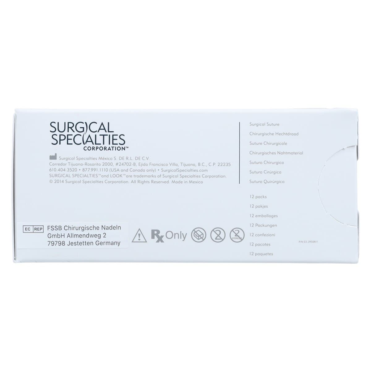 Look 911B Nylon Suture, 6-0, Black Monofilament, 10" (25 cm), C17 Reverse Cutting Needle, 12/Box thumbnail 4