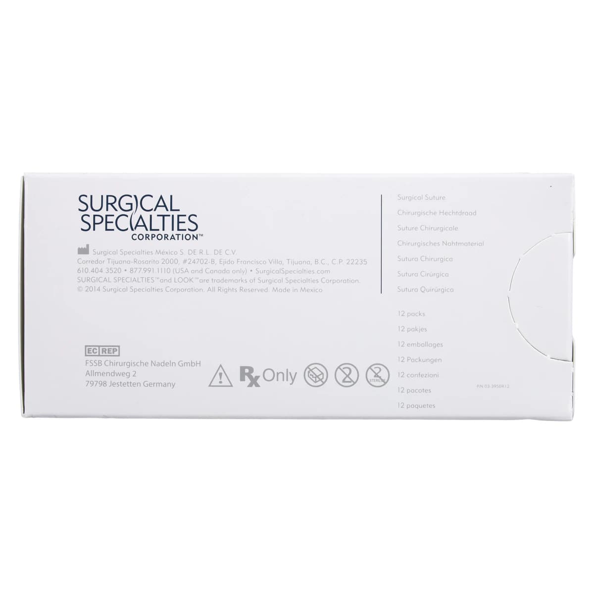 Look PolySyn Polyglycolic Acid Absorbable Suture, 3-0, Undyed Braided, C-6 Reverse Cutting Needle, 19mm, 3/8 Circle, 27" (70cm), 12/Box, 423B thumbnail 4