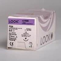 Look PolySyn Polyglycolic Acid Absorbable Suture, 3-0, Undyed Braided, C-6 Reverse Cutting Needle, 19mm, 3/8 Circle, 27" (70cm), 12/Box, 423B - Surgical Specialties - Look Suture 3/0 PolySynUndyed Braided 27/70cm C6 19mm 3/8 Circle - Image 1