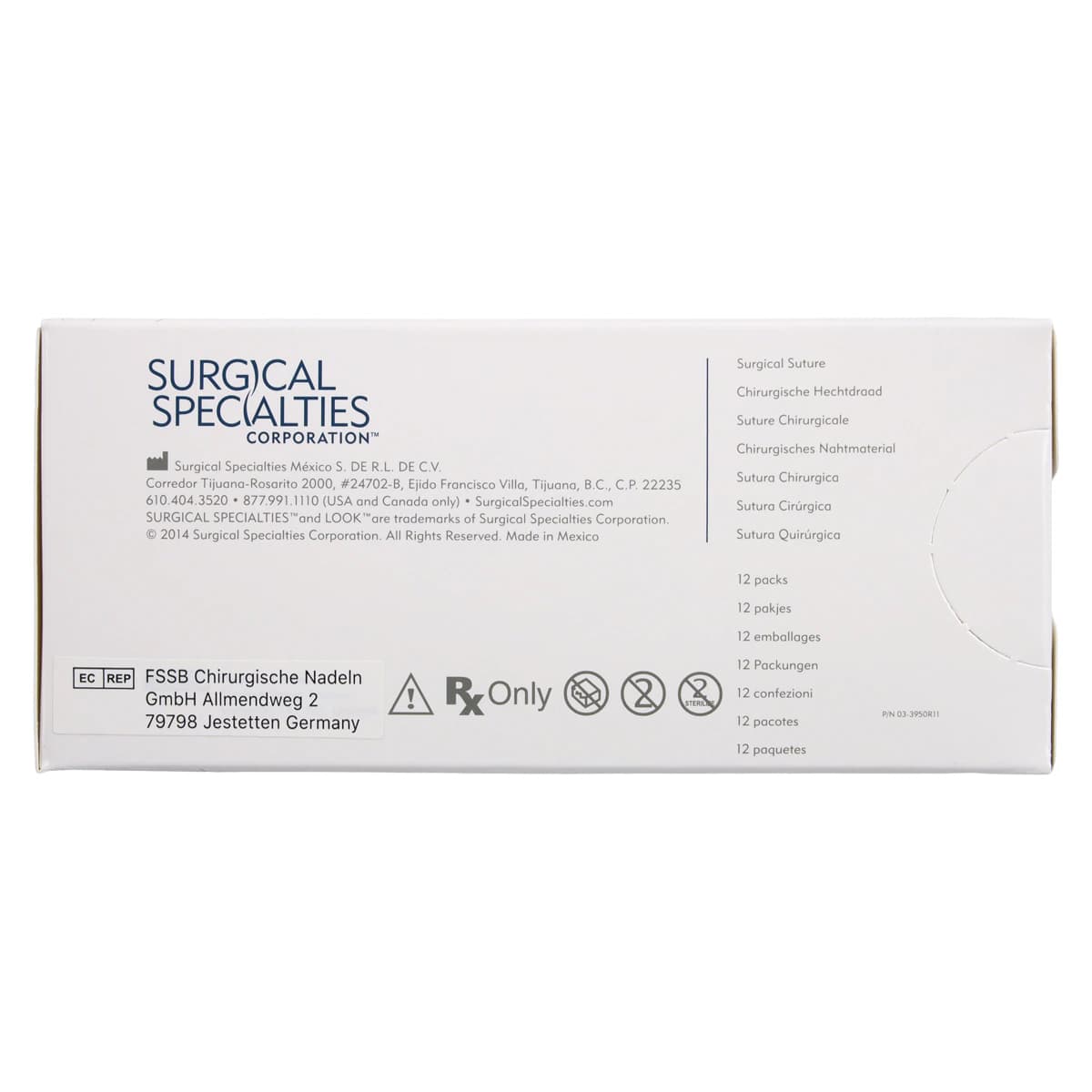 Look Chromic Gut Absorbable Suture, 3-0, 18", Reverse Cutting C-6 Needle, 3/8 Circle, 12/Box, 525B thumbnail 4