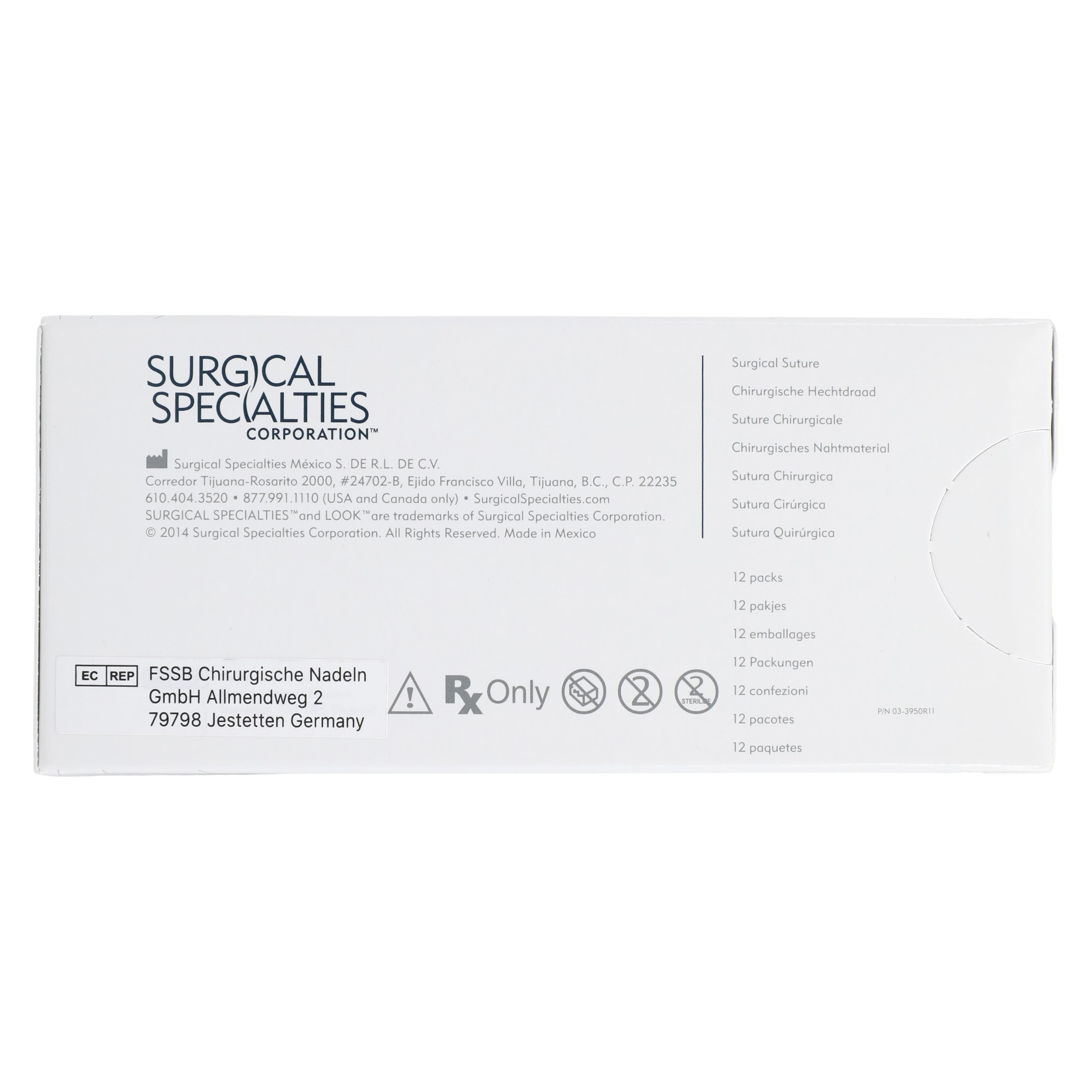 LOOK™ PolySyn™ Sutures 6-0 PGA (Polyglycolic Acid) Braided, Undyed, Coated, C-3 3/8 Circle Precision Reverse Cutting Needle, 18" (45cm), 12/Bx, #492B thumbnail 4