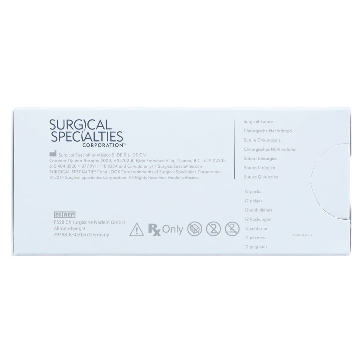Look PolySyn Polyglycolic Acid Absorbable Suture, Undyed Braided, 4-0, 27", C-6 Reverse Cutting Needle, 3/8 Circle, 12/Box, 422B thumbnail 4