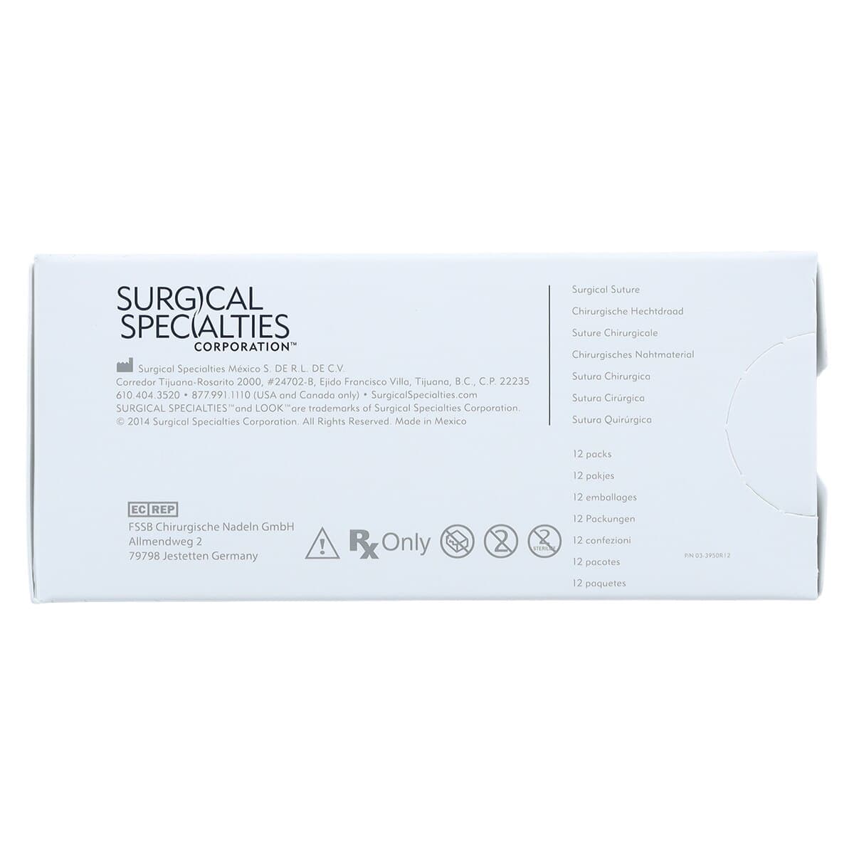 Look 786B Silk Suture with C7 Reverse Cutting Needle, Black Braided, 3-0, 18" (45 cm), 12/Pk thumbnail 4