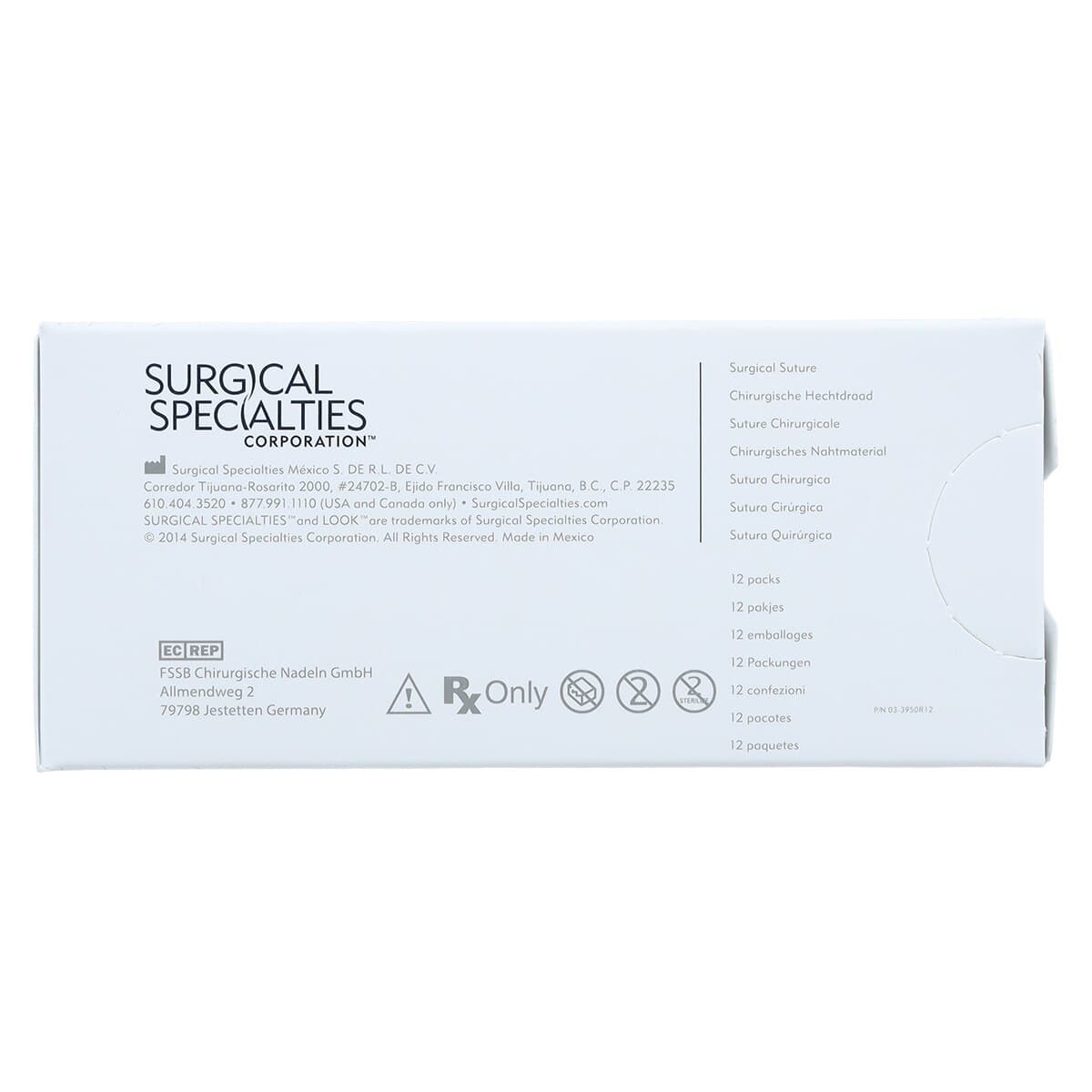 Look 944B Nylon Suture, 4-0, Black Monofilament, 10" (25 cm), C-6 Reverse Cutting Needle (18 mm, 3/8 Circle), 12/Box thumbnail 4