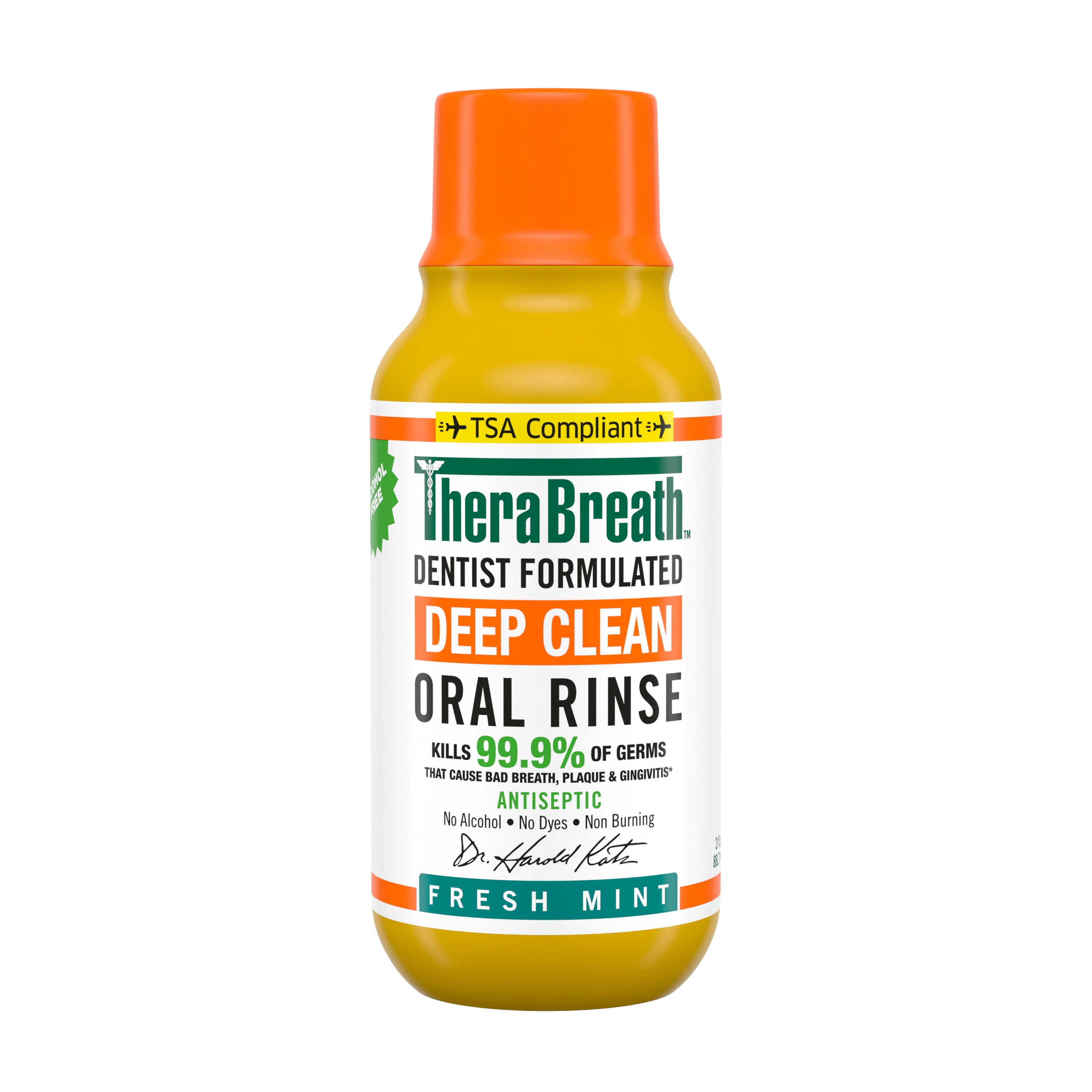 TheraBreath Oral Rinse, Antibacterial Fresh Mint, Alcohol Free, 3 oz, 72/Case - TheraBreath Oral Rinse 3 oz - Image 1