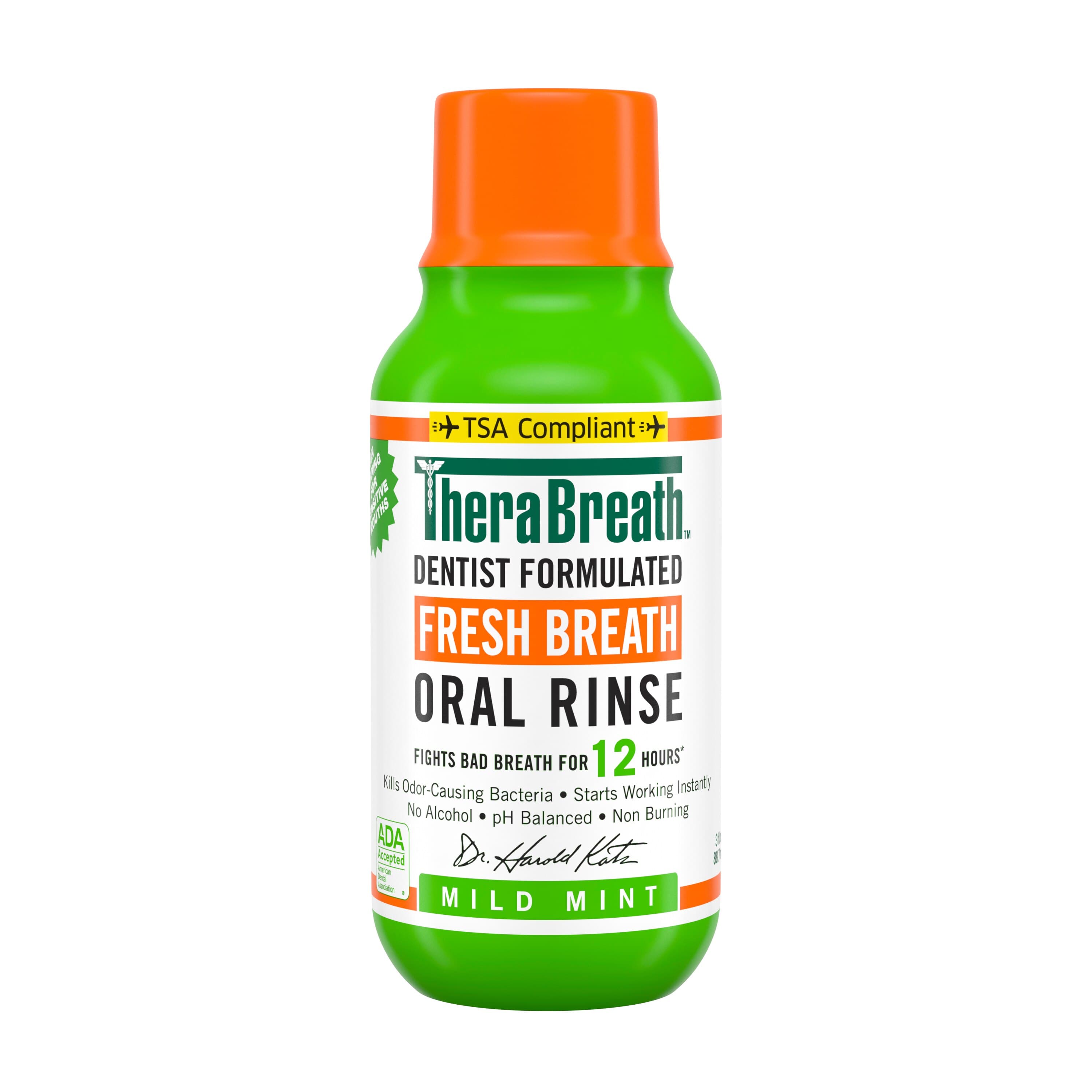 TheraBreath Oral Rinse, Fresh Breath Mild Mint, Alcohol Free, 3 oz, 72/Case thumbnail 2