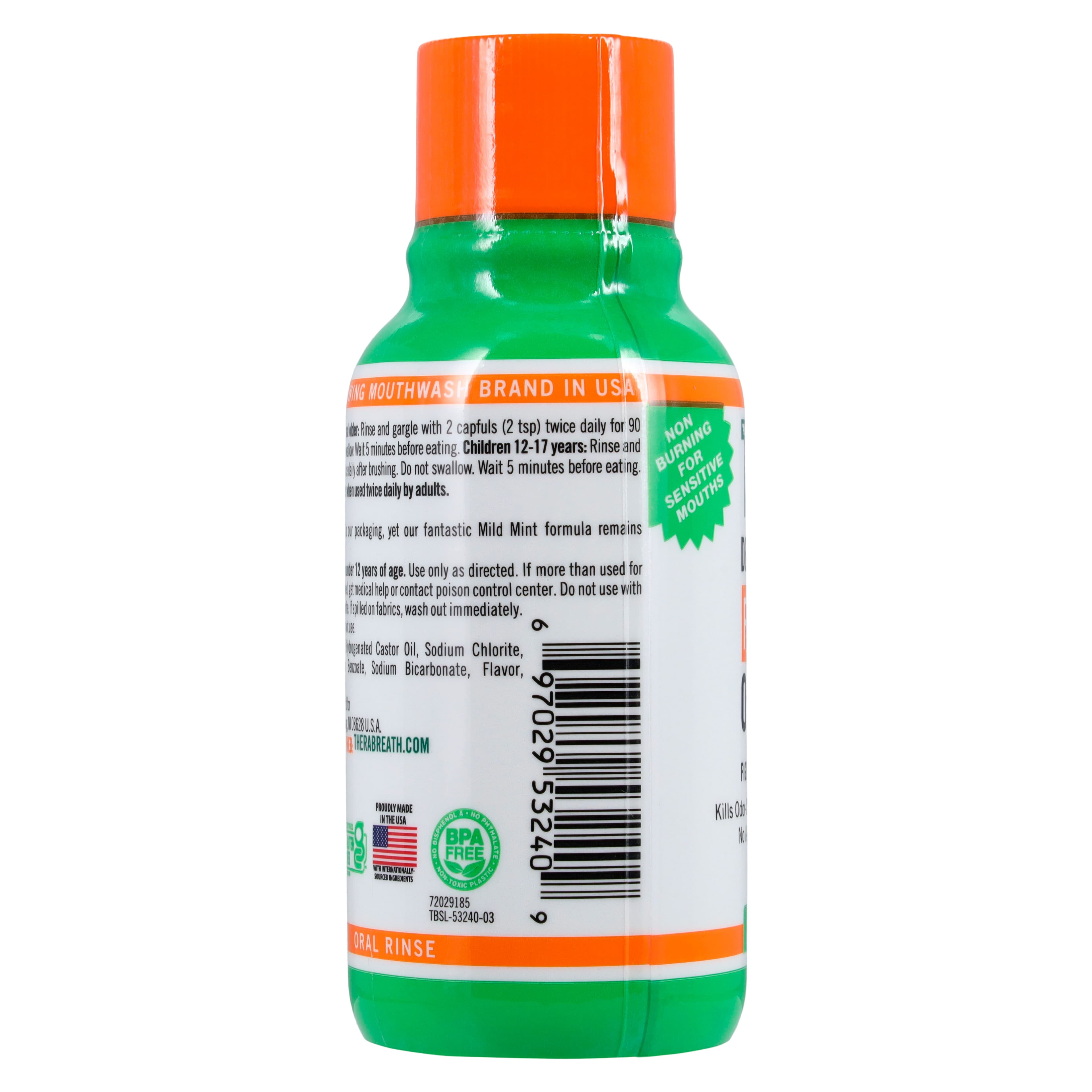 TheraBreath Oral Rinse, Fresh Breath Mild Mint, Alcohol Free, 3 oz, 72/Case thumbnail 4