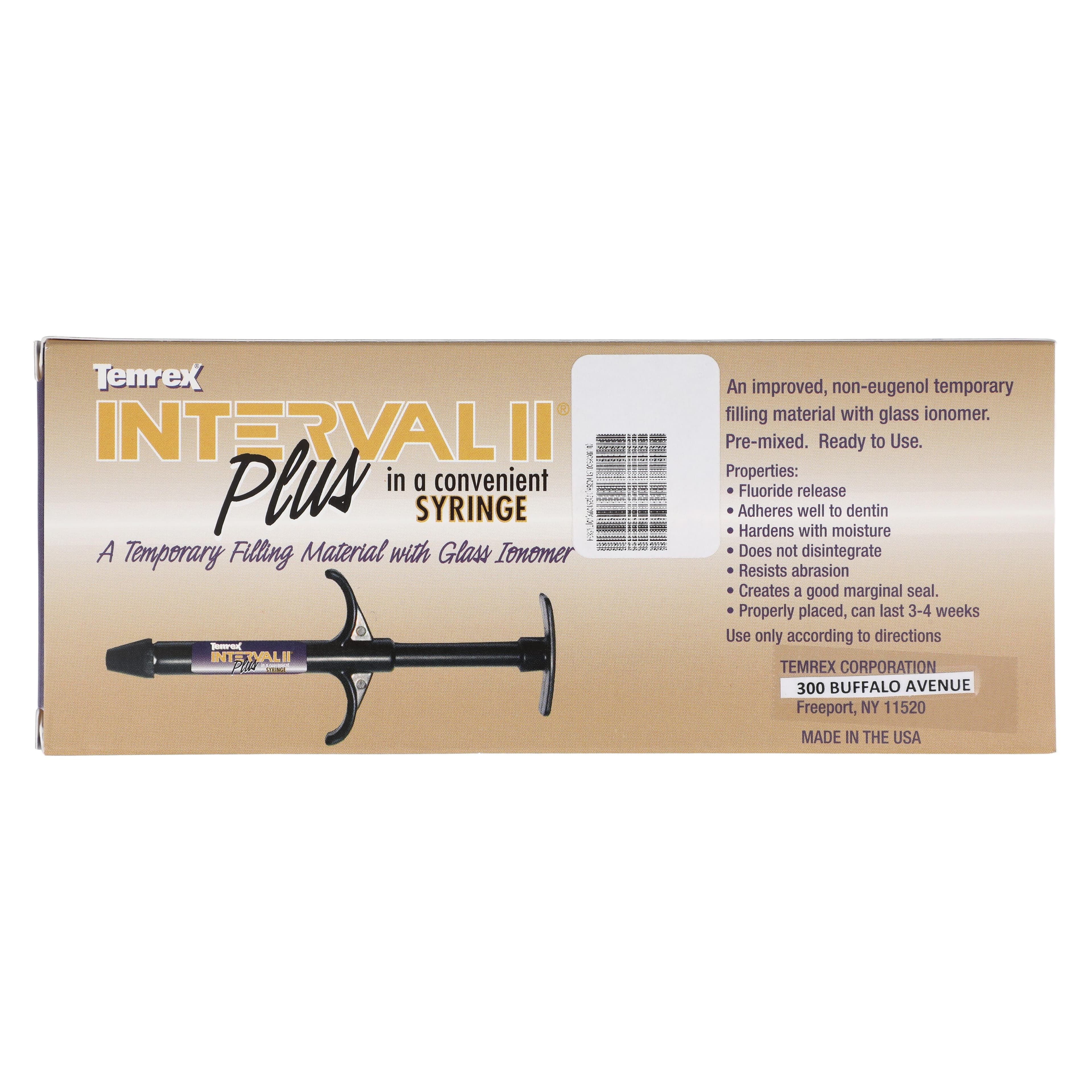 Temrex Interval II Plus Temporary Filling Material Syringe, 5g, Refill, 7560 thumbnail 4