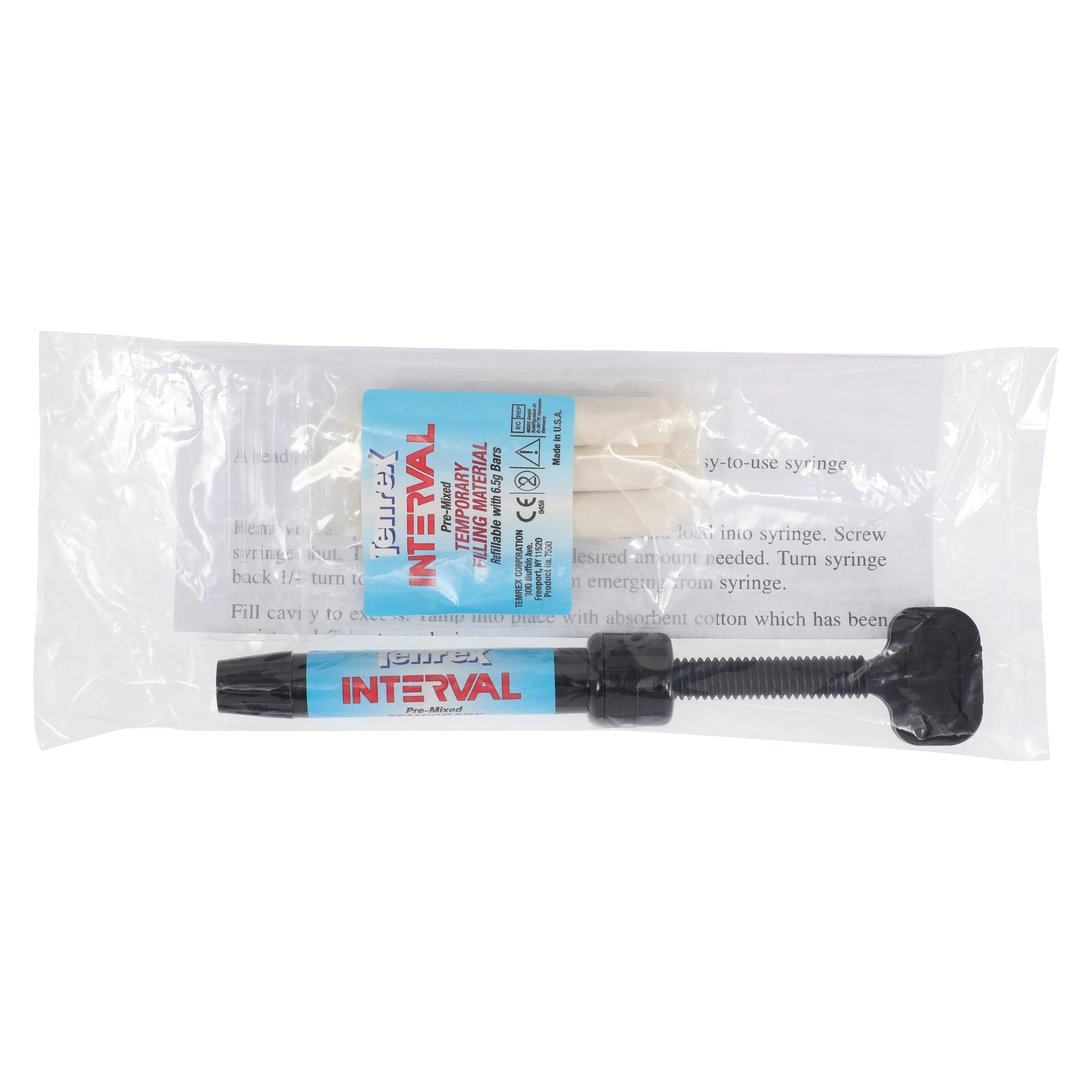 Temrex Interval Temporary Filling Material, Complete Package, 6.5 g Syringe with 3 Bars, 1/Pk, 7500 thumbnail 2