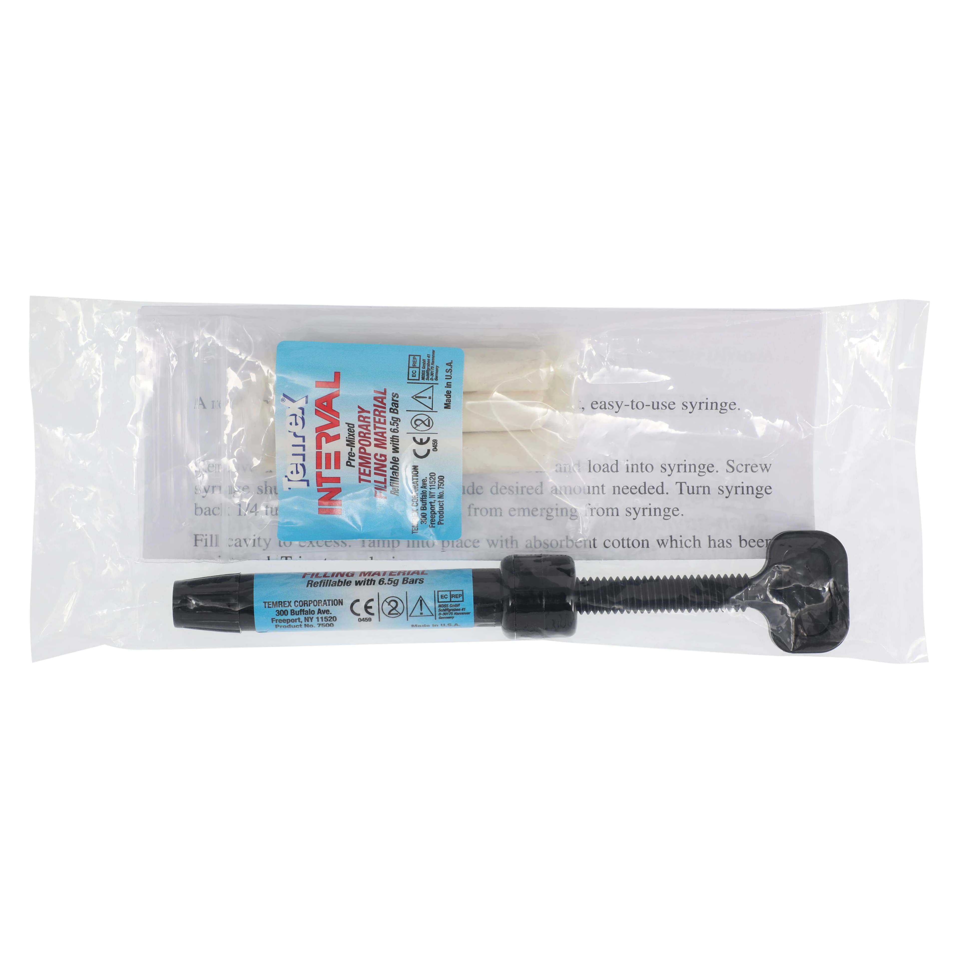 Temrex Interval Temporary Filling Material, Complete Package, 6.5 g Syringe with 3 Bars, 1/Pk, 7500 thumbnail 3