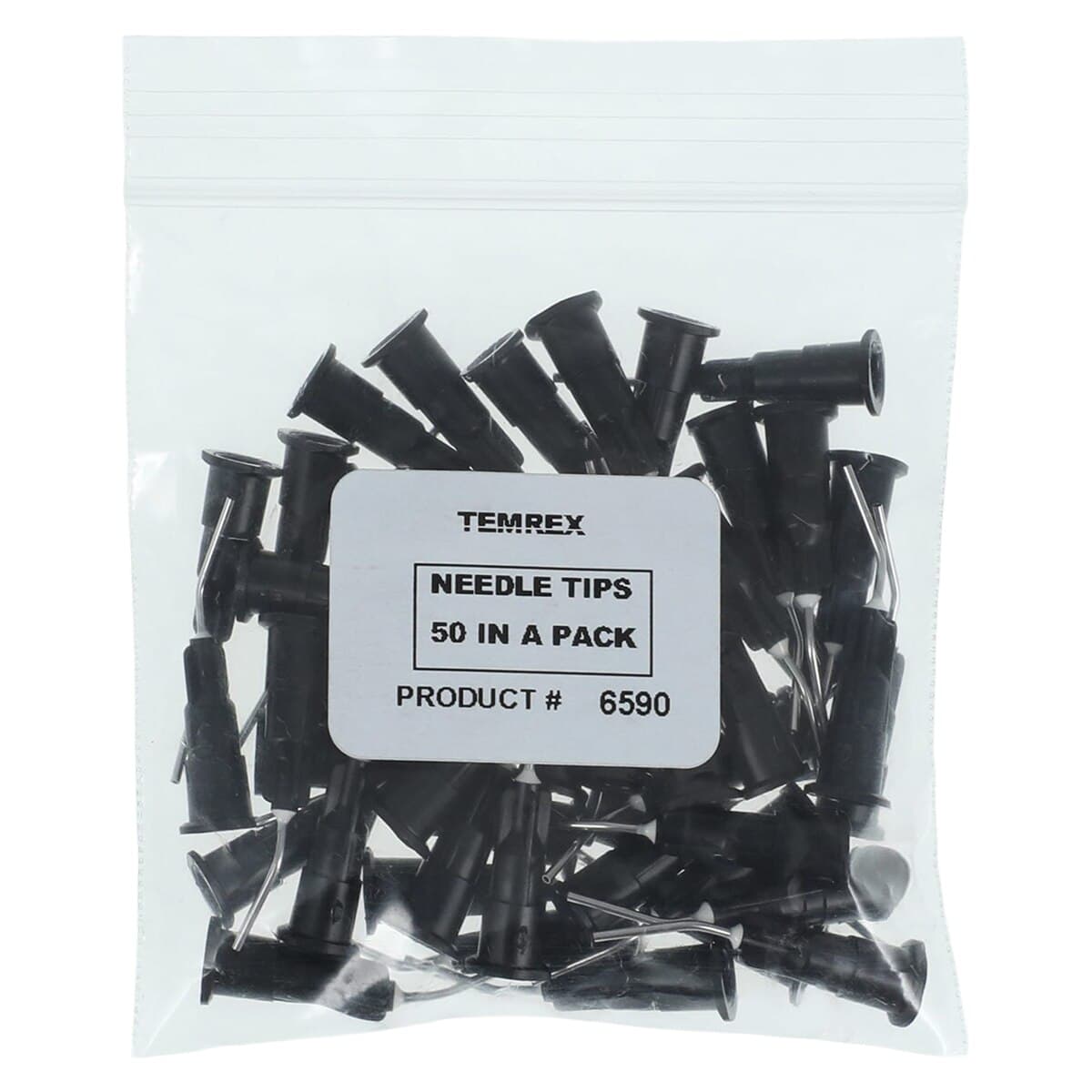 Temrex Gel-Etch Disposable Needle Tips, 20 Gauge, Angled, Black, 50/Pk, Refill, 6590 thumbnail 3