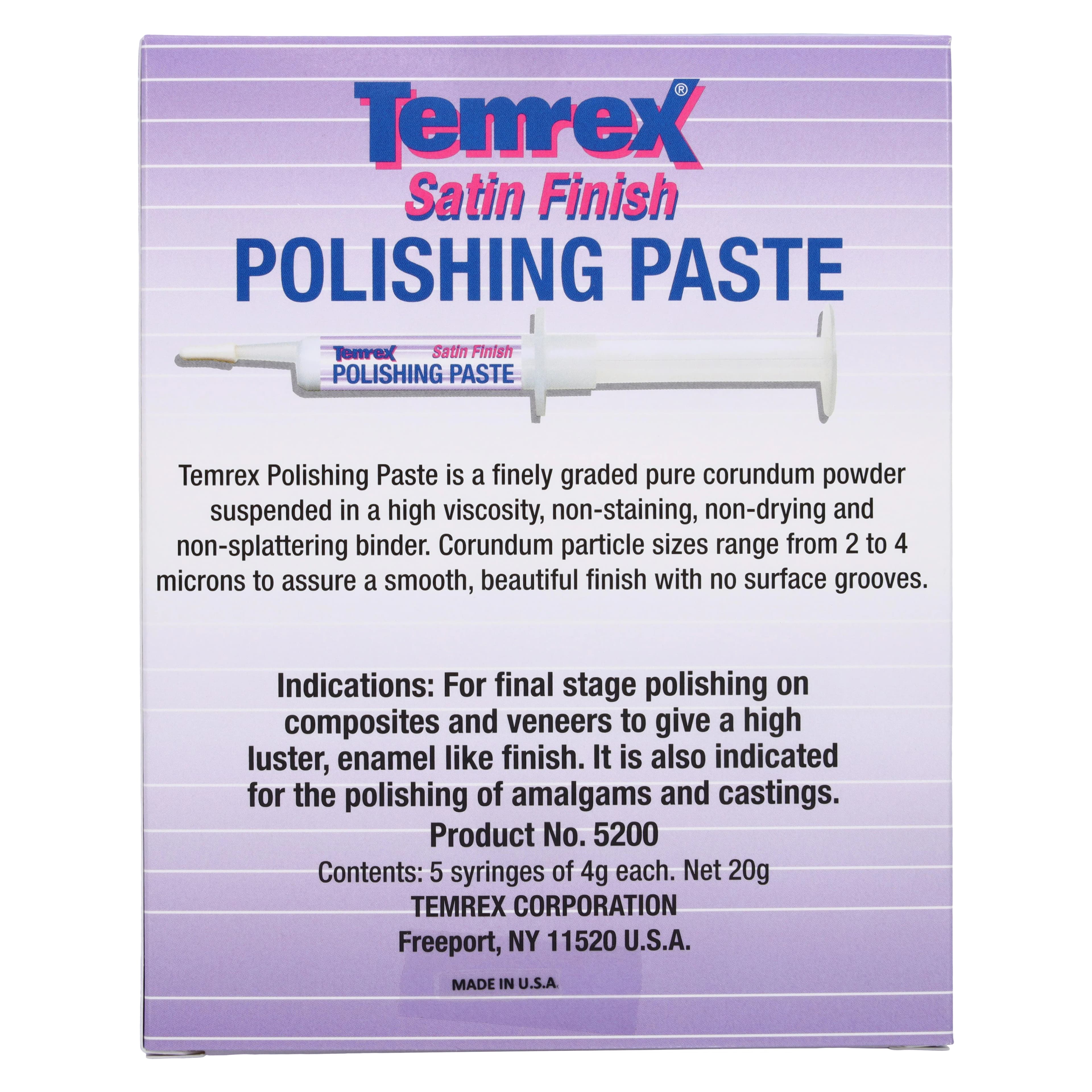 Temrex Satin Finish Polishing Paste for Composites, 4 g Syringe, 5/Pkg, 5200 thumbnail 4