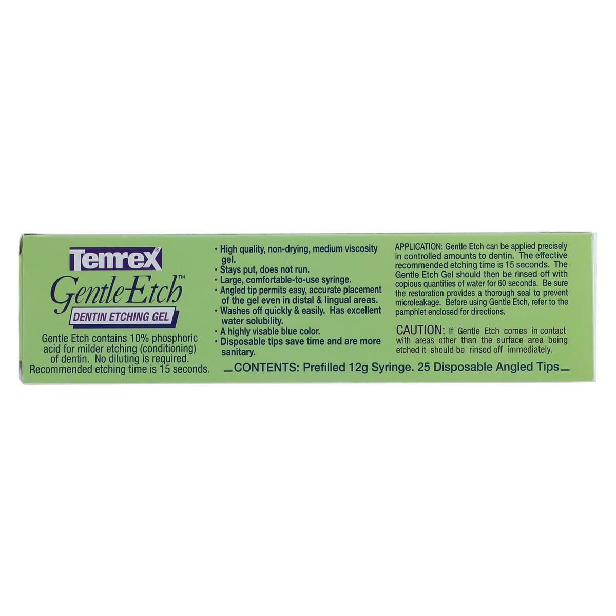 Temrex Gentle-Etch 10% Phosphoric Acid Etching Gel Syringe Kit, 12g, Blue, with 25 Disposable Tips, 7200 thumbnail 9