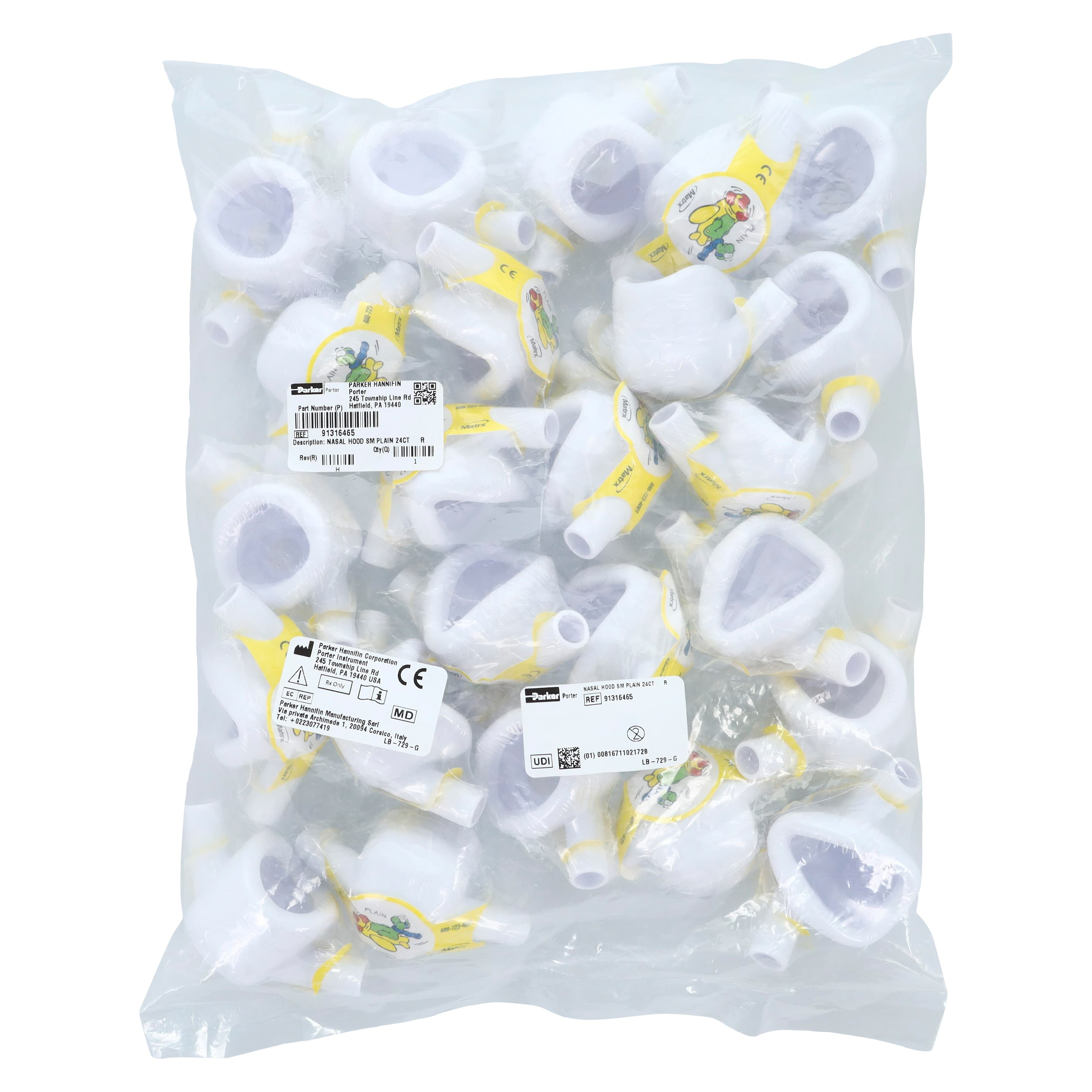 Porter DynoMite Single-Use Nasal Hoods, Small, Plain, 24/Pk, 91316465 thumbnail 8