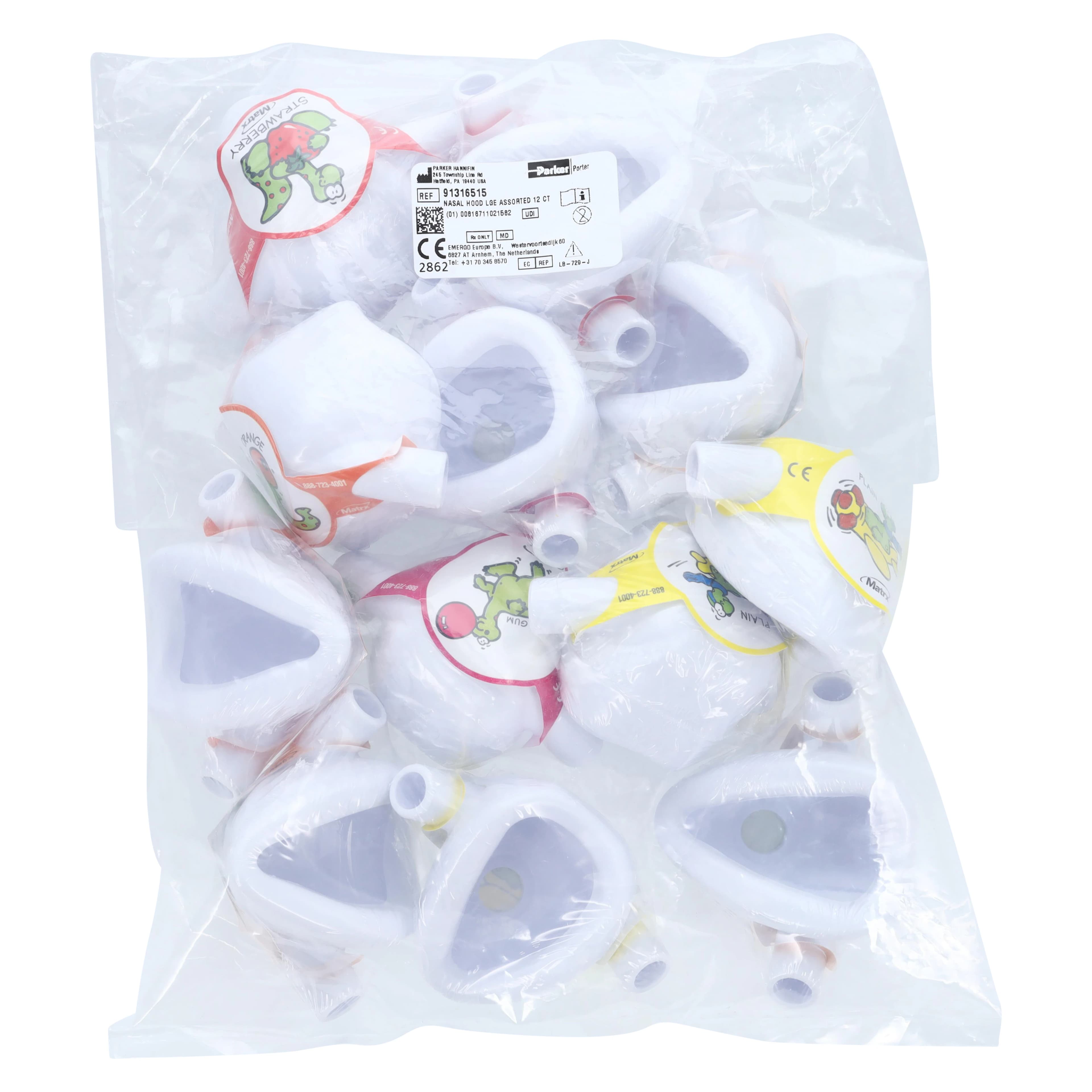 Matrx Dynomite Single-Use Nasal Hoods, Large, Assorted Scents, Latex-Free, 12/Bag thumbnail 8