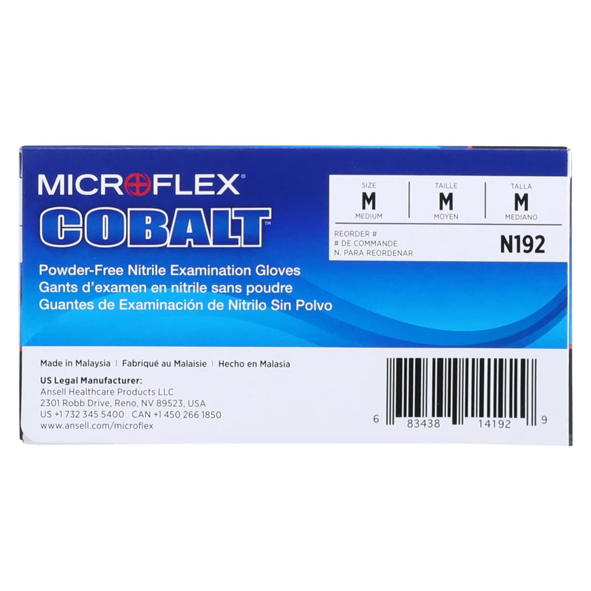 Microflex Cobalt Nitrile Exam Gloves, Powder Free, Textured, Medium, Blue, 100/Box, N192 thumbnail 6