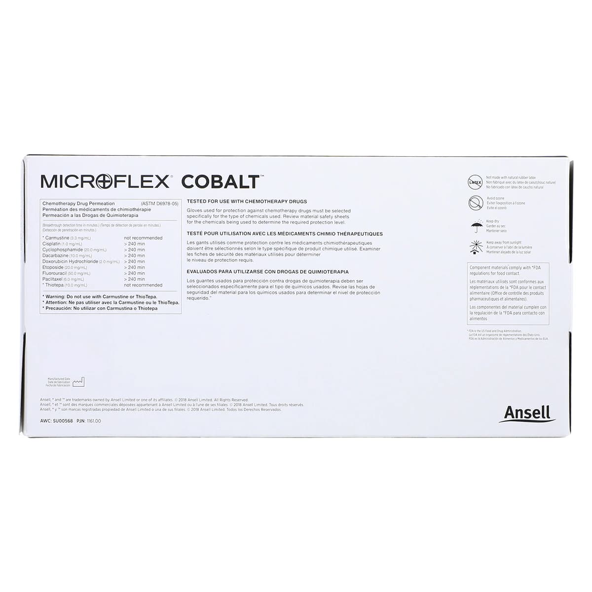 Microflex Cobalt Nitrile Exam Gloves, Powder-Free, Textured, Non-Sterile, Extra Large, Blue, 100/Box, N194 thumbnail 7