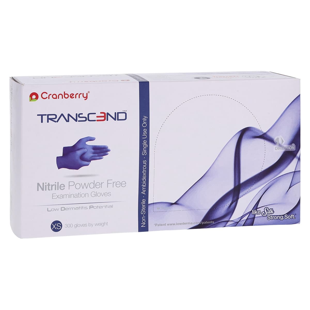 Cranberry Transcend Nitrile Exam Gloves, Powder Free, Non-Sterile, X-Small, Matte Blue, 300/Box, CR3365 thumbnail 5