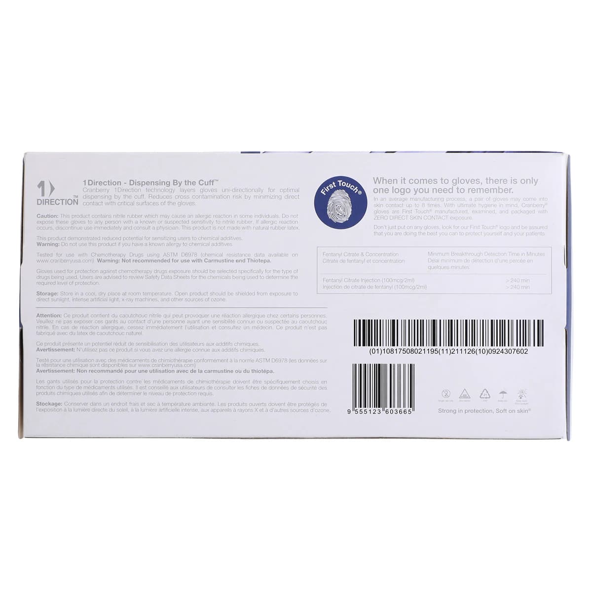 Cranberry Transcend Nitrile Exam Gloves, Powder-Free, Small, Matte Blue, 300/Box, CR3366 thumbnail 10
