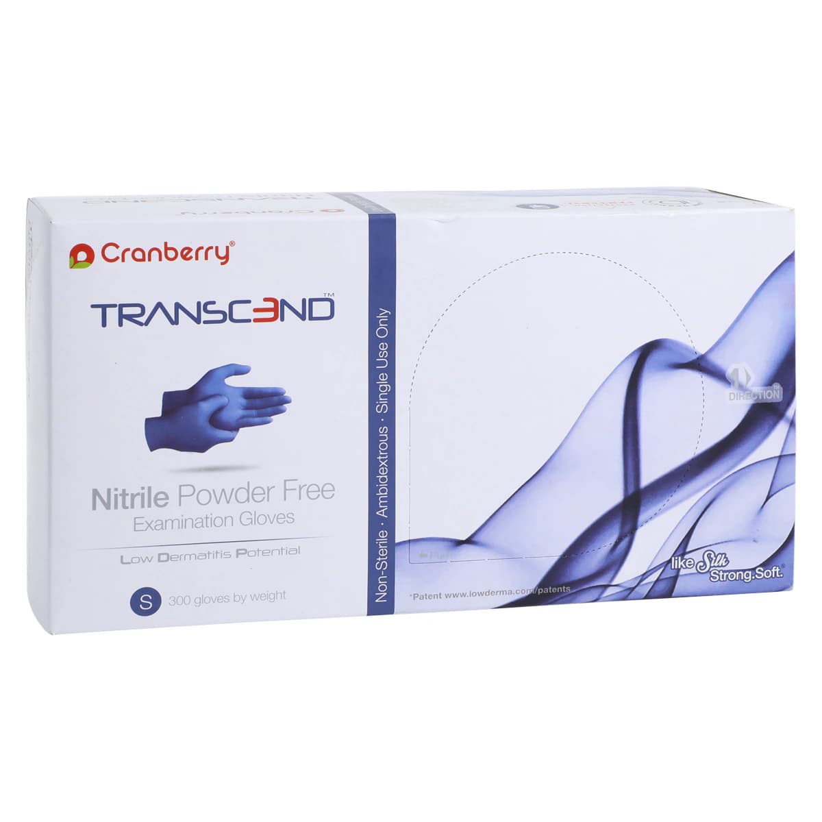 Cranberry Transcend Nitrile Exam Gloves, Powder-Free, Small, Matte Blue, 300/Box, CR3366 thumbnail 5