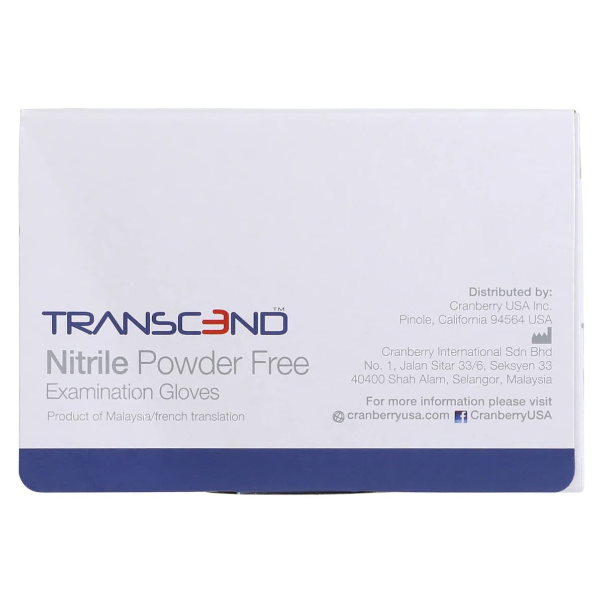 Cranberry Transcend Nitrile Exam Gloves, Powder-Free, Small, Matte Blue, 300/Box, CR3366 thumbnail 8