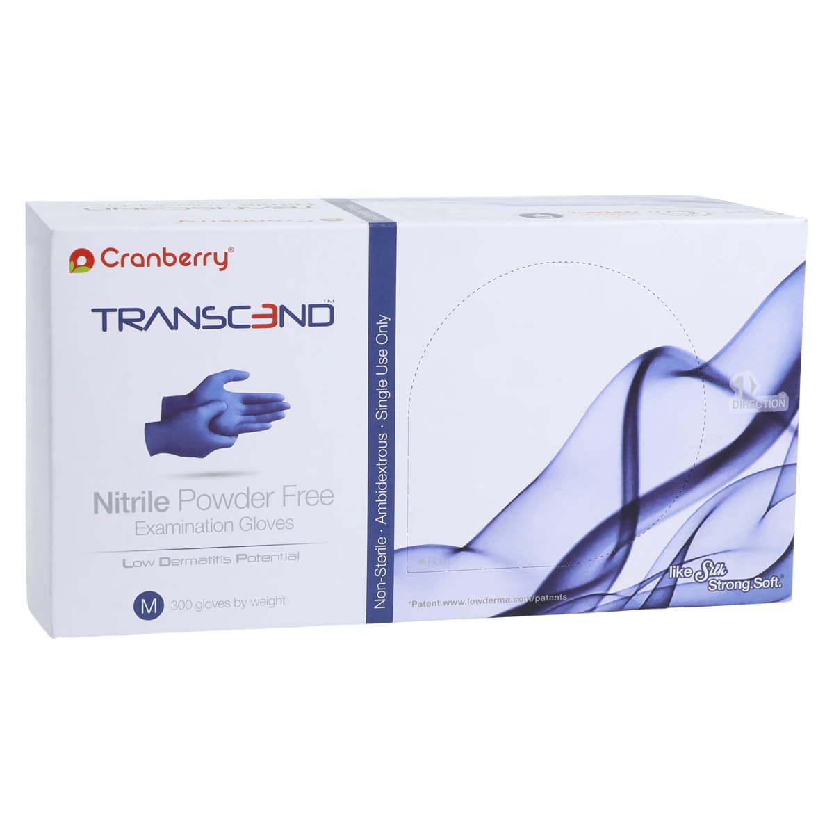 Cranberry Transcend 300 Nitrile Exam Gloves, Powder-Free, Non-Sterile, Medium, Matte Blue, 300/Box, CR3367 thumbnail 5