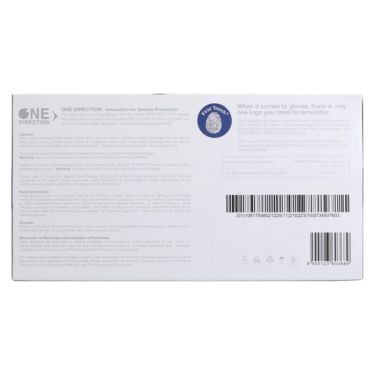 Cranberry Transcend 300 Nitrile Exam Gloves, Powder Free, Non-Sterile, Large, Matte Blue, 300/Box, CR3368 thumbnail 10