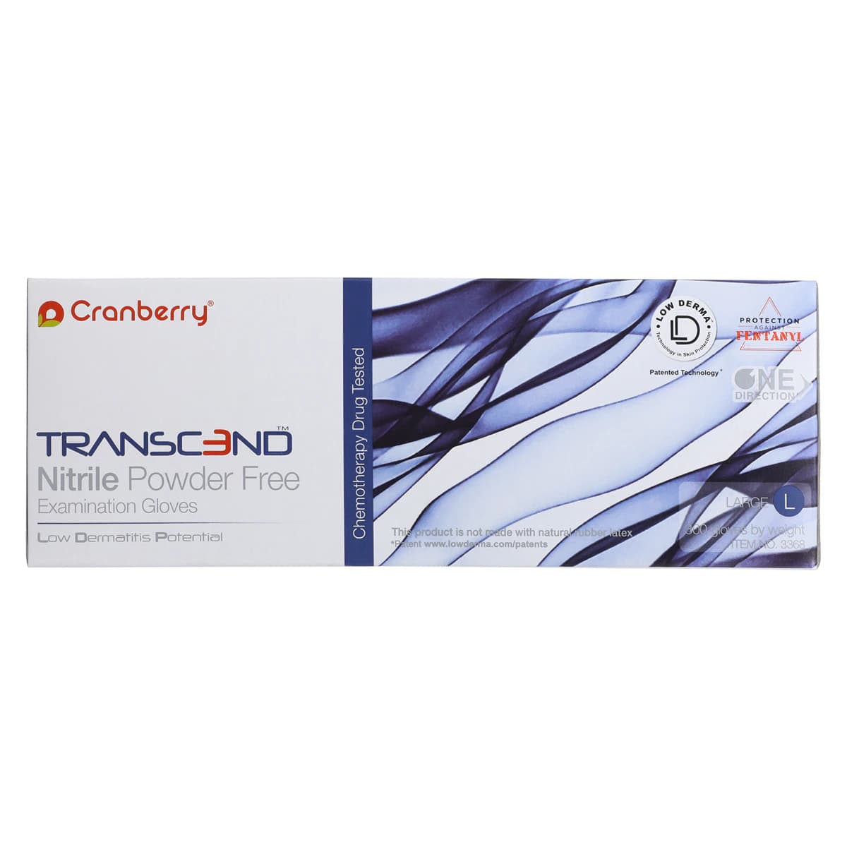 Cranberry Transcend 300 Nitrile Exam Gloves, Powder Free, Non-Sterile, Large, Matte Blue, 300/Box, CR3368 thumbnail 7