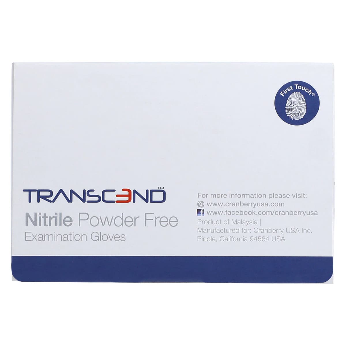 Cranberry Transcend 300 Nitrile Exam Gloves, Powder Free, Non-Sterile, Large, Matte Blue, 300/Box, CR3368 thumbnail 8