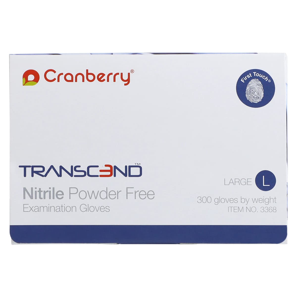 Cranberry Transcend 300 Nitrile Exam Gloves, Powder Free, Non-Sterile, Large, Matte Blue, 300/Box, CR3368 thumbnail 9