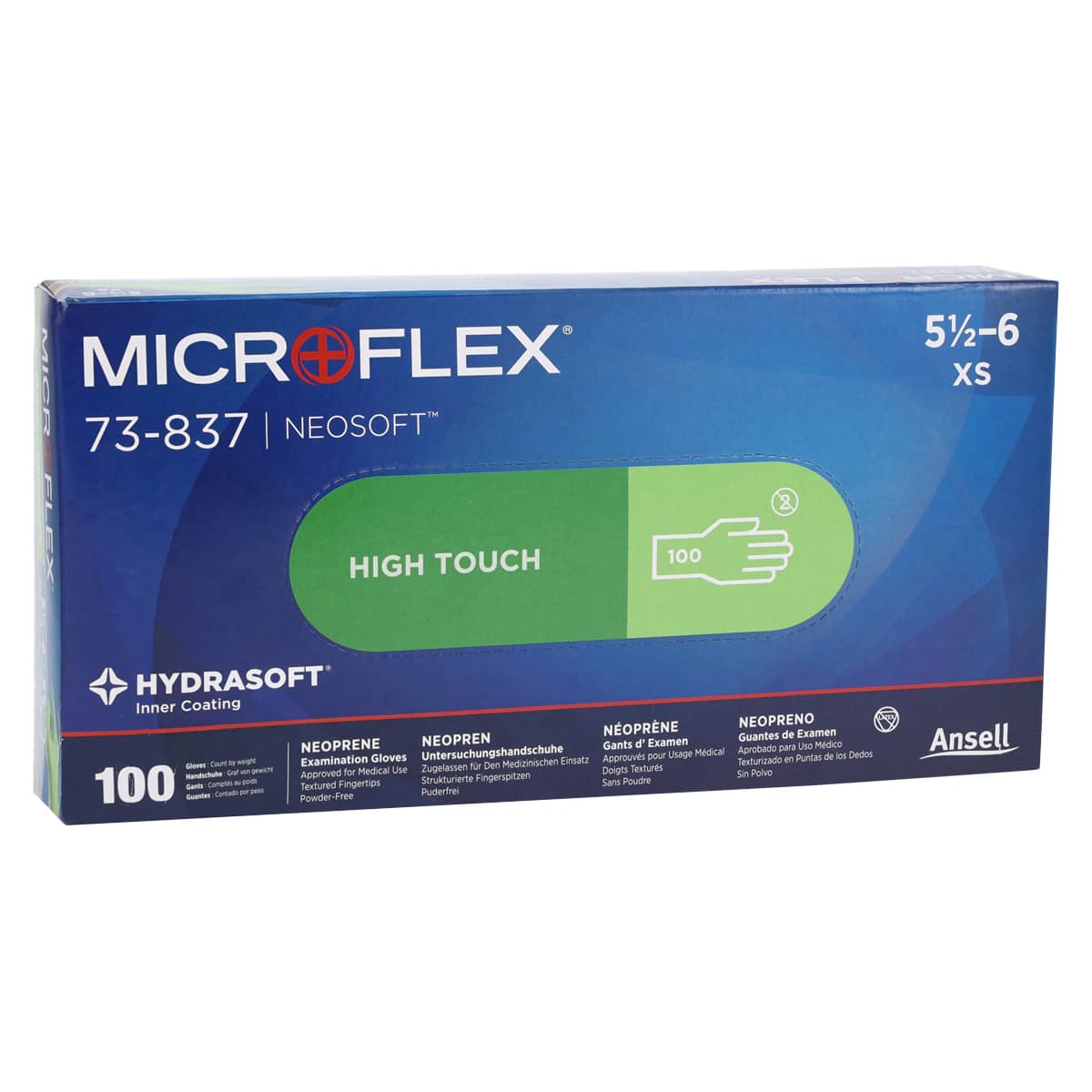 Microflex NeoSoft Neoprene Exam Gloves, X-Small, Powder-Free, Green, Non-Sterile, 100/Box thumbnail 4