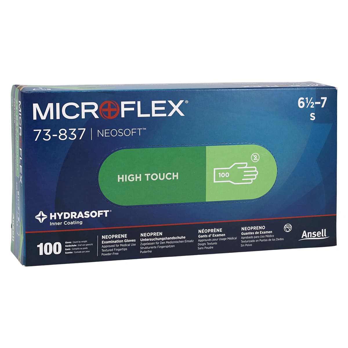 Microflex NeoSoft Neoprene Exam Gloves, Powder Free, Non-Sterile, Small, Light Green, 100/Box, 73837070 thumbnail 4