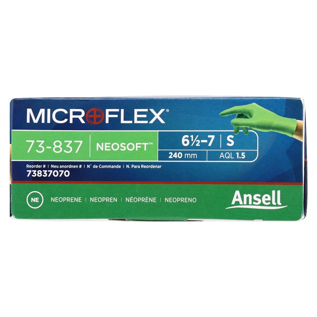 Microflex NeoSoft Neoprene Exam Gloves, Powder Free, Non-Sterile, Small, Light Green, 100/Box, 73837070 thumbnail 6