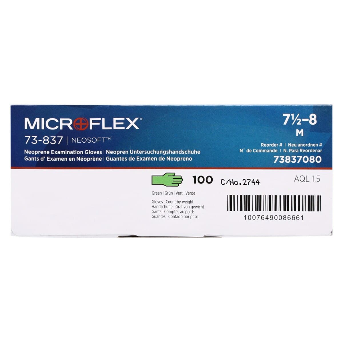 Microflex NeoSoft Neoprene Exam Gloves, Powder Free, Non-Sterile, Medium, Light Green, 100/Box, 73837080 thumbnail 7