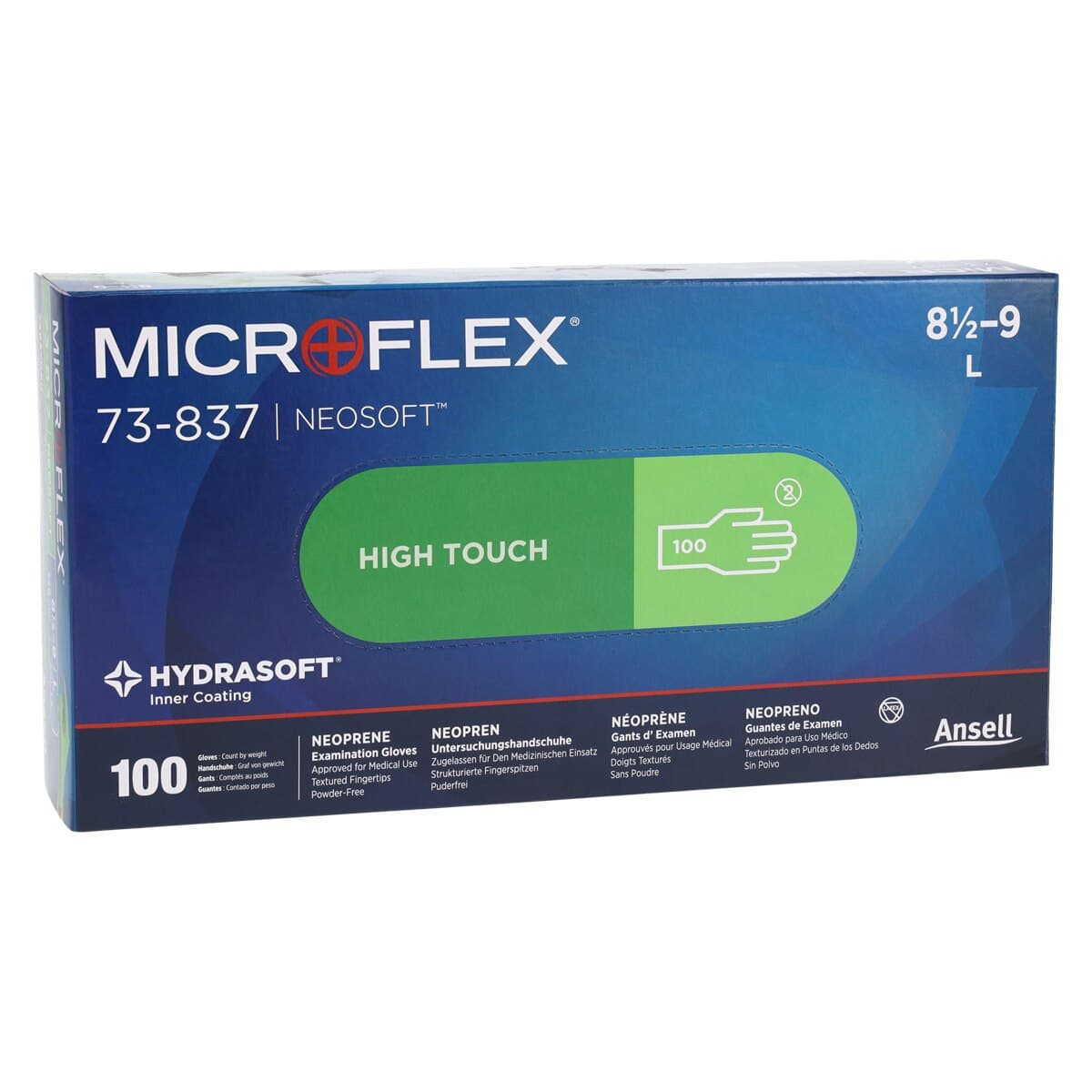 Microflex NeoSoft Neoprene Exam Gloves, Powder-Free, Latex-Free, Large, Green, 100/Bx, 73-837 thumbnail 4
